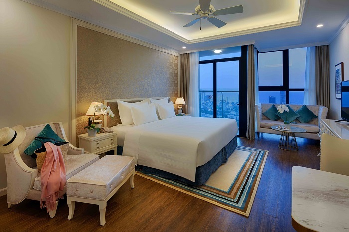 Phòng Studio giường đôi tại khách sạn Vinpearl Condotel Đà Nẵng cho bạn không gian nghỉ dưỡng thoải mái 