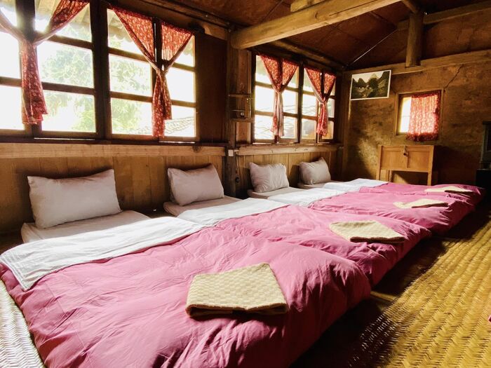 không gian phòng ngủ ấm cúng tại homestay đẹp ở Hà Giang