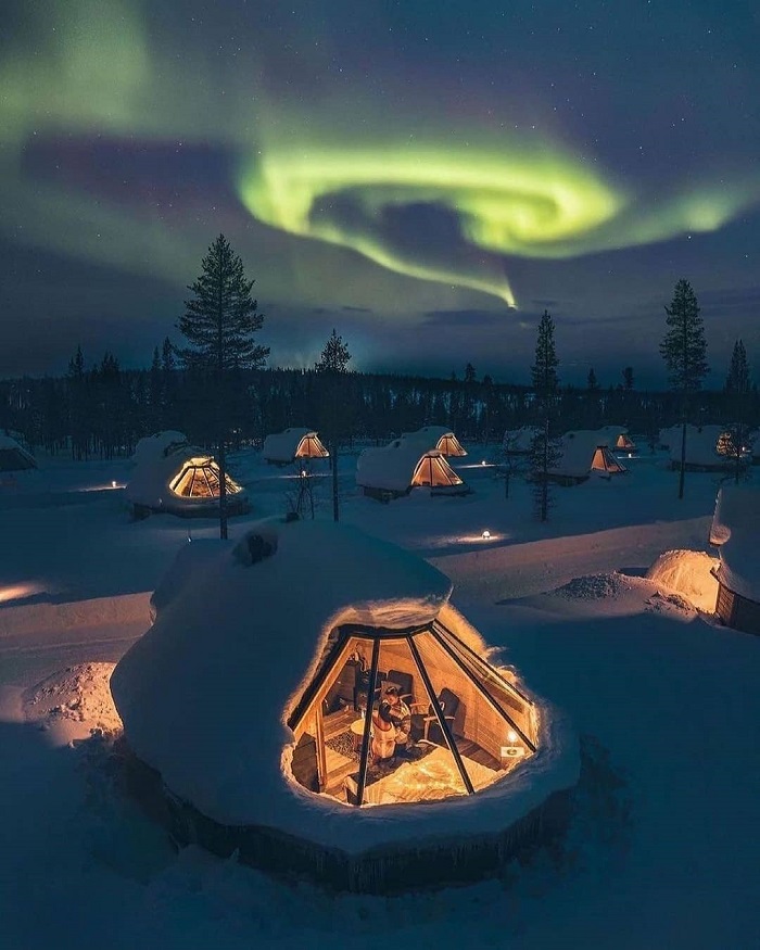 Levin Iglut Golden Crown – Khu nghỉ dưỡng ngắm Bắc cực quang tuyệt đẹp ở Phần Lan